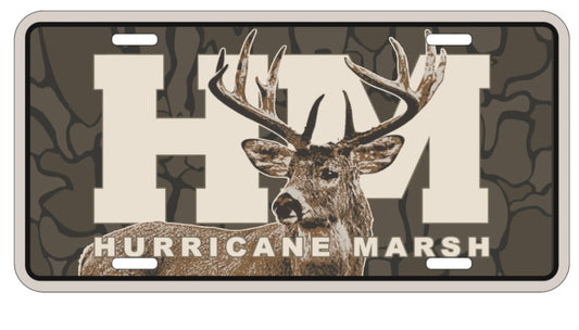 hurricane marsh trophy buck license plate