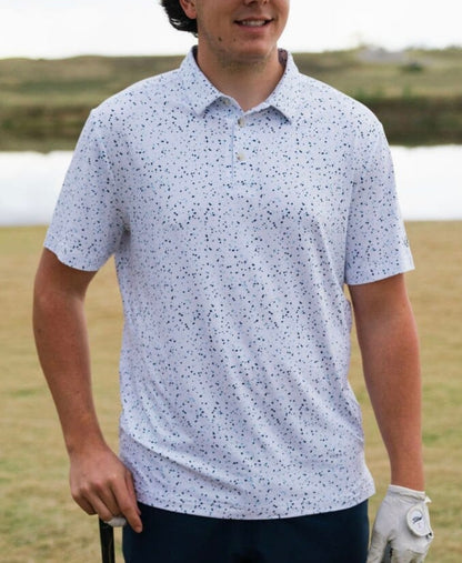 performance polo, white speckled | burlebo