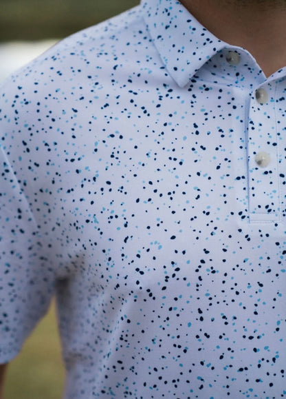 performance polo, white speckled | burlebo