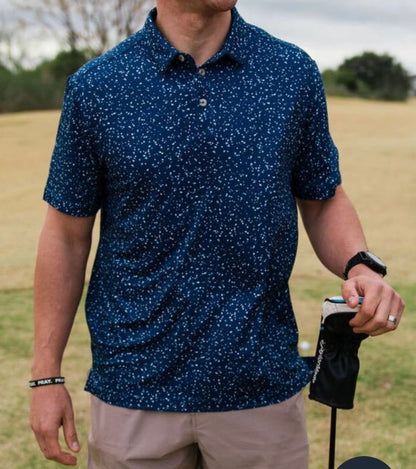 performance polo, navy speckled | burlebo