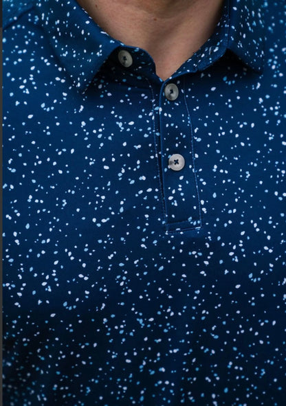 performance polo, navy speckled | burlebo