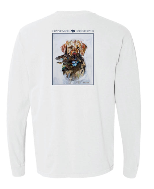 long sleeve duck dog tee, white | onward reserve