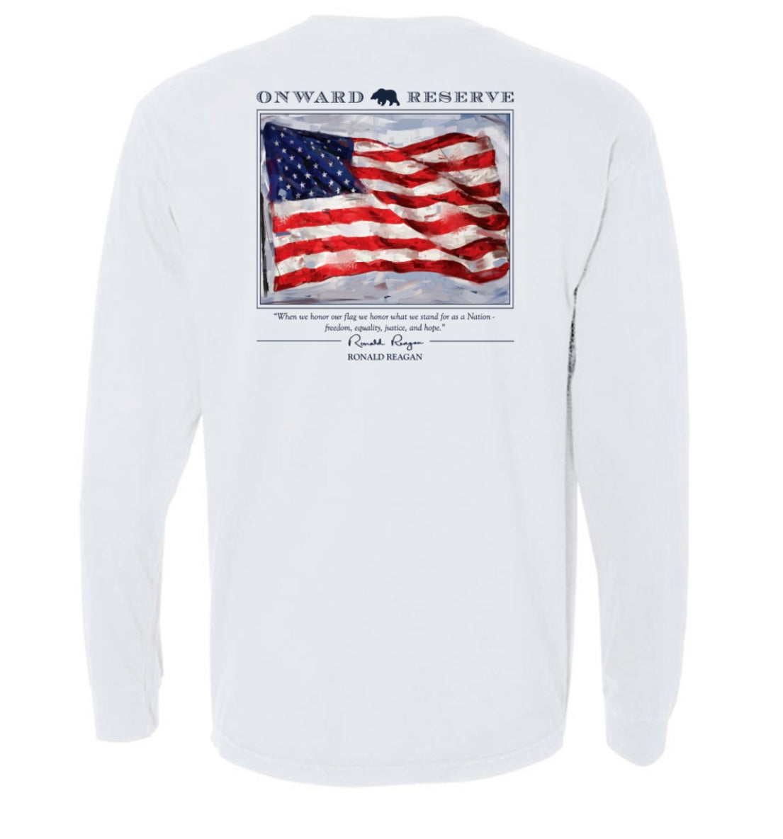 long sleeve old glory tee, white | onward reserve