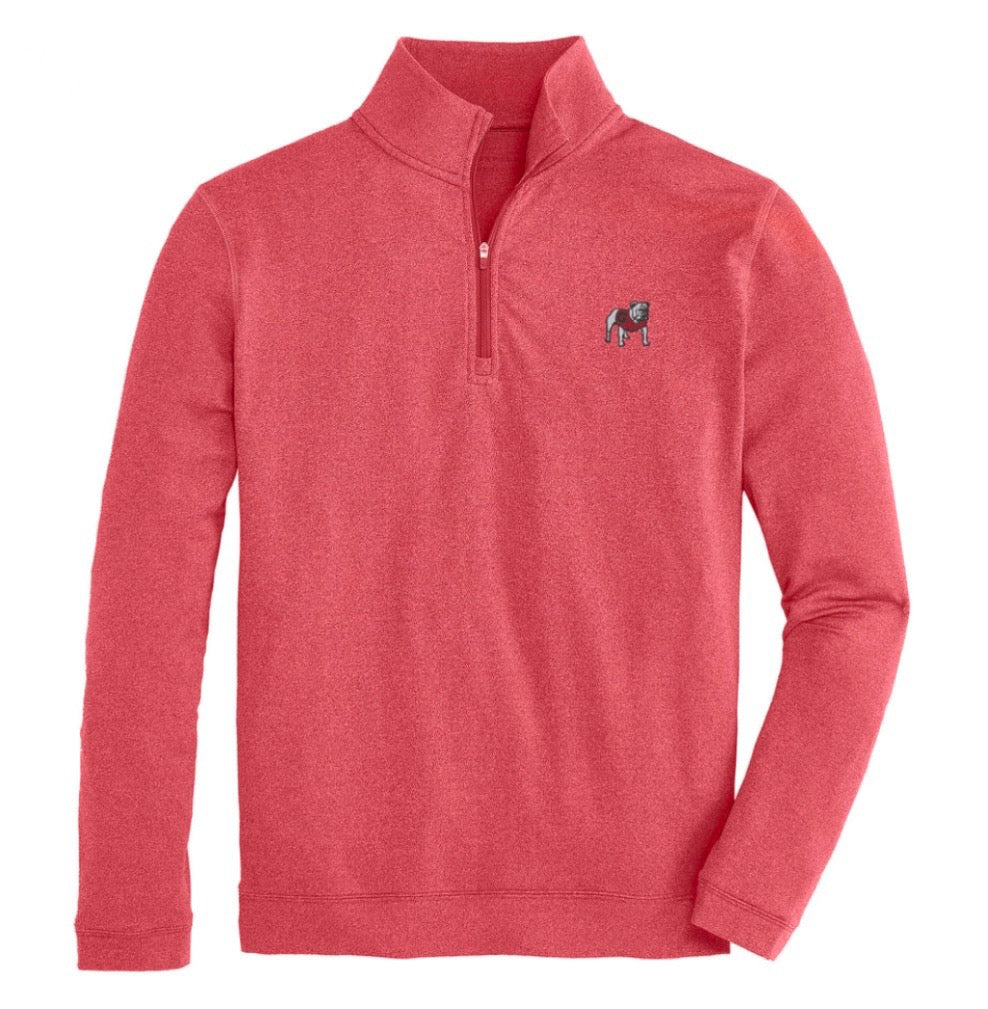 standing Bulldog flow performance pullover, red | onward reserve