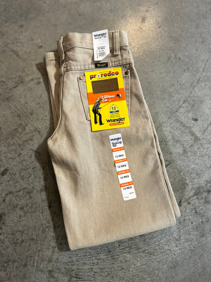 boys cowboy cut original jean. khaki | wrangler