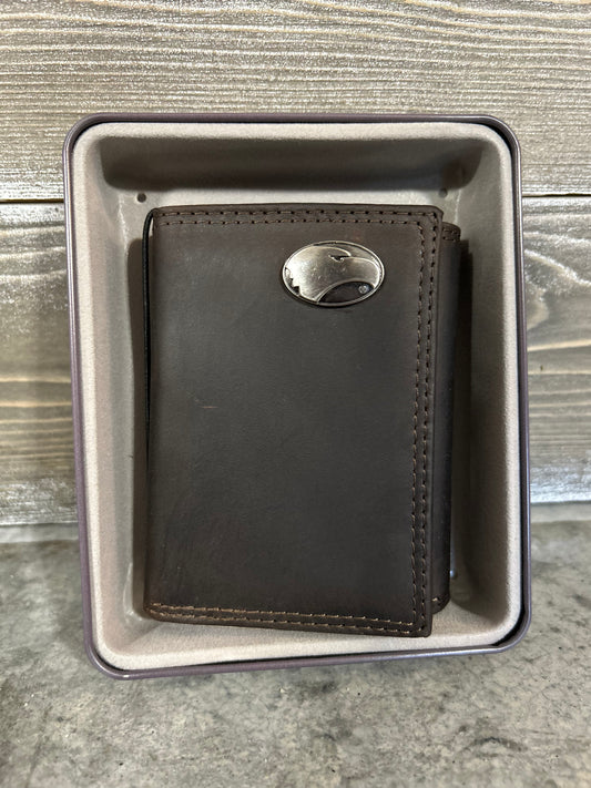 brown leather trifold wallet, GSU | zep-pro