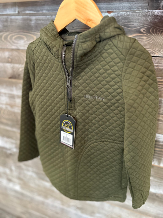youth quilted hoodie | fieldstone
