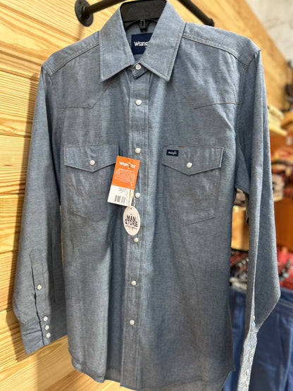 authentic cowboy cut work shirt, chambray | wrangler