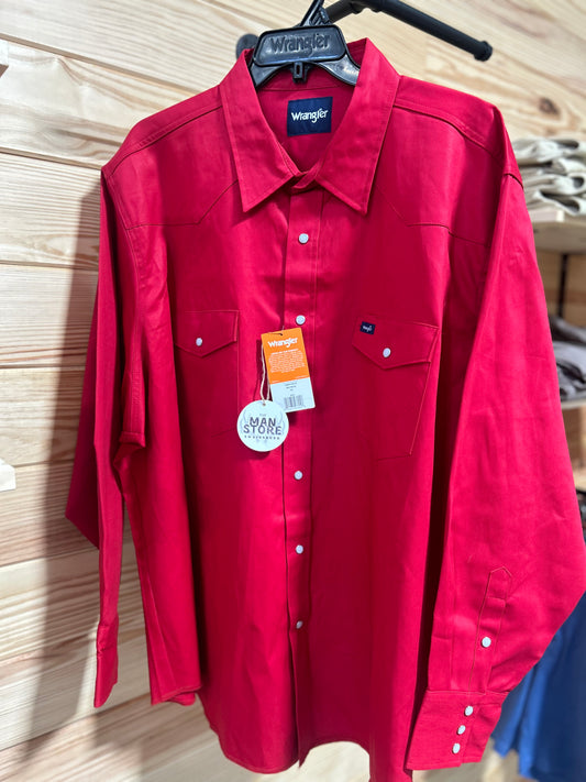 authentic cowboy cut work shirt, red | wrangler