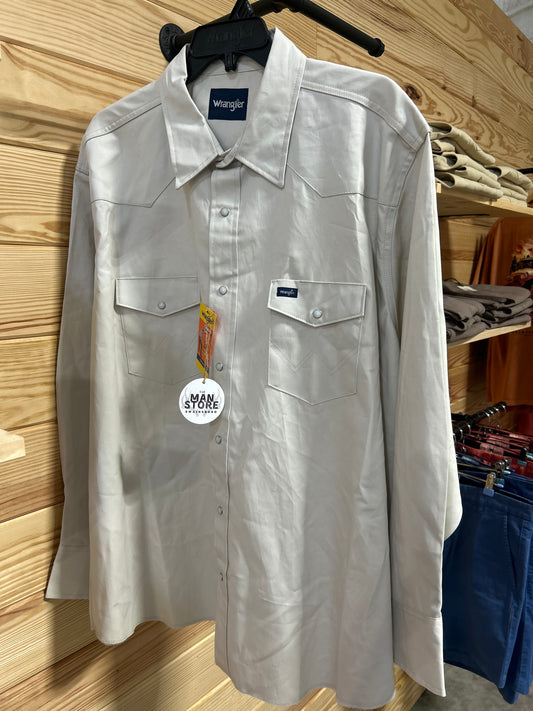 authentic cowboy cut work shirt, stone white | wrangler