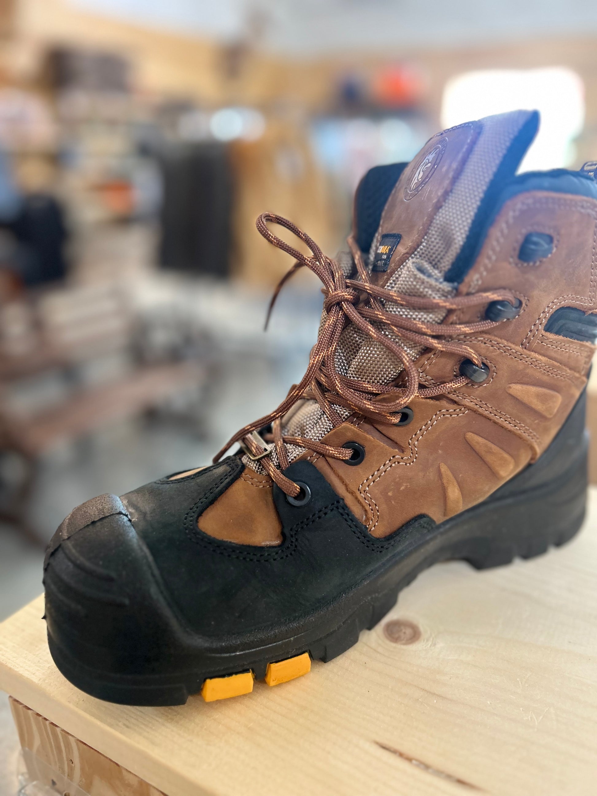 Composite Toe Shoe Dept Steel Toe Boots RockRooster Woodland Brown