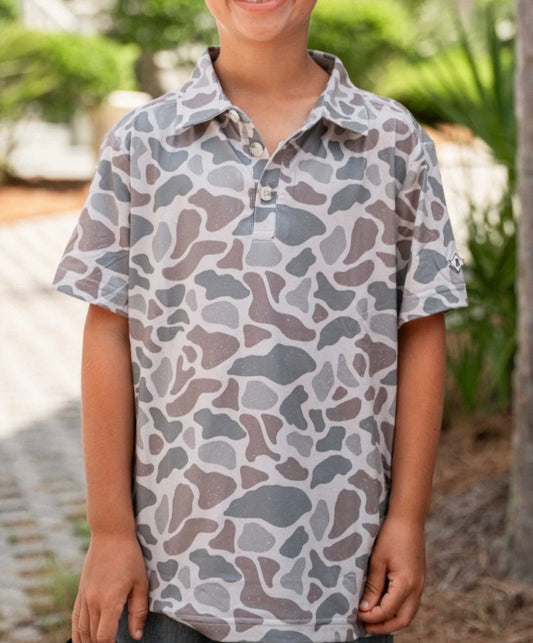 youth polo, classic deer camo | burlebo