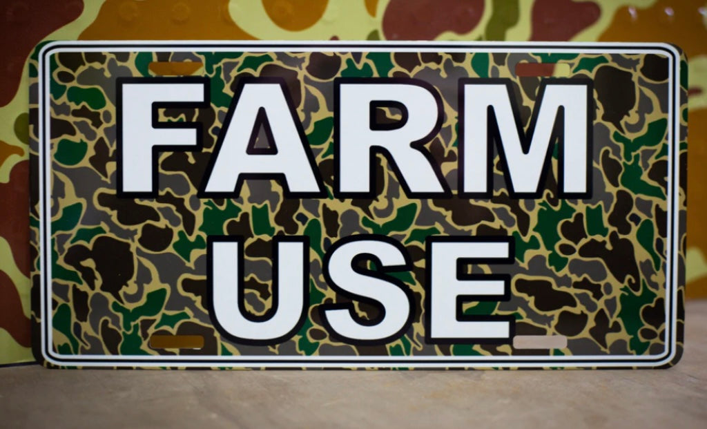 farm use license plate