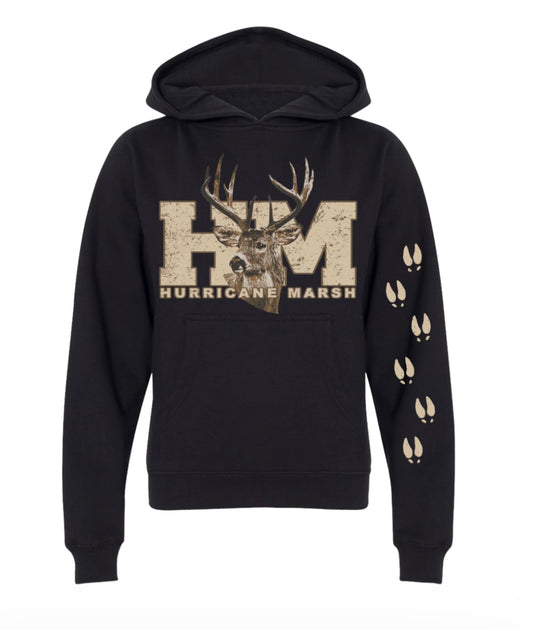 trophy buck youth black cotton hoodie | hurricane marsh