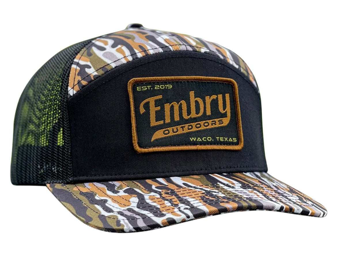 ranch 7-panel retro black hat | embry outdoors