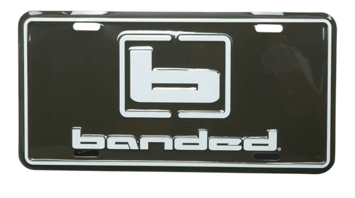 banded license plate, brown