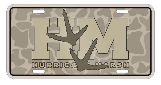 hurricane marsh turkey tracks (light camo) license plate