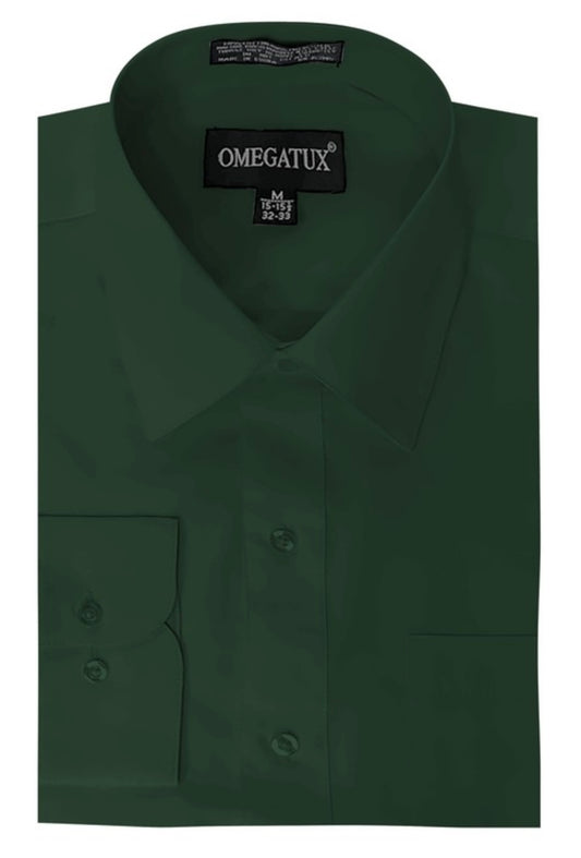 long sleeve dress shirt, emerald green