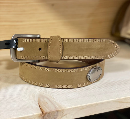 crazy horse lt brown leather belt, GSU | zep-pro