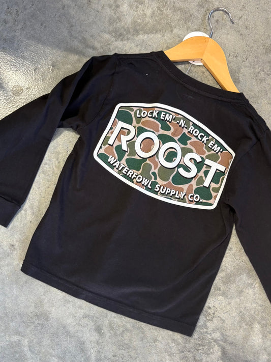 youth camo logo long sleeve | roost