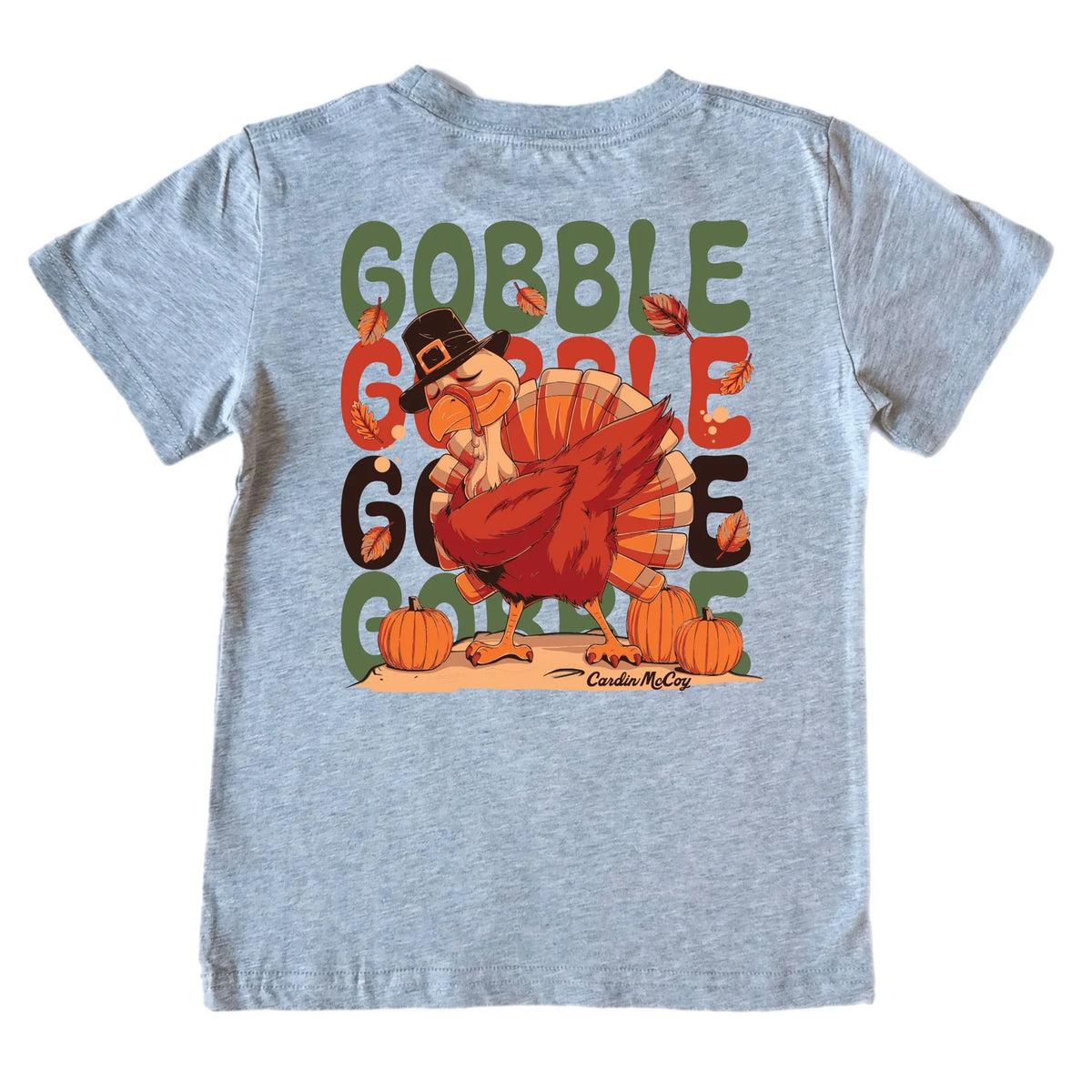 kids gobble gobble short-sleeve tee, heather gray | cardin mccoy