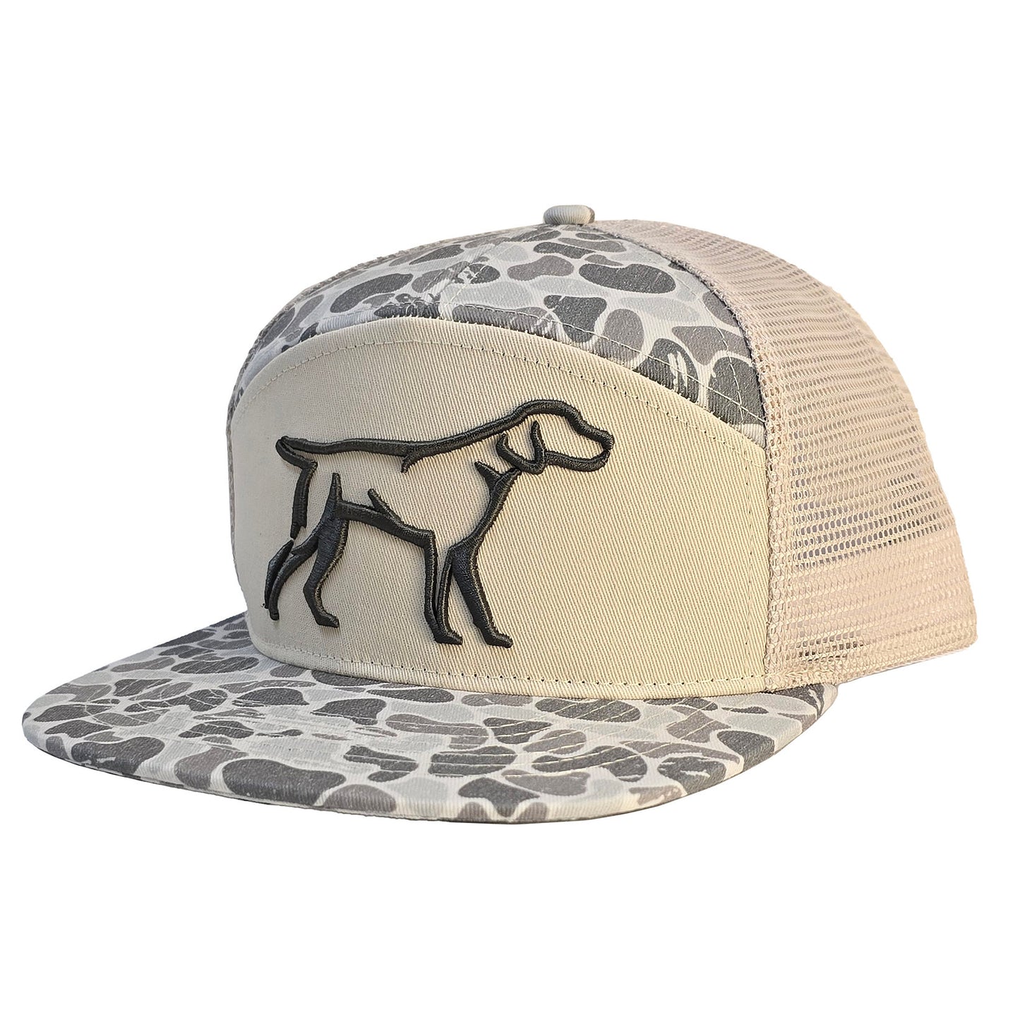 marsh camo 7-panel 3D puff | fieldstone