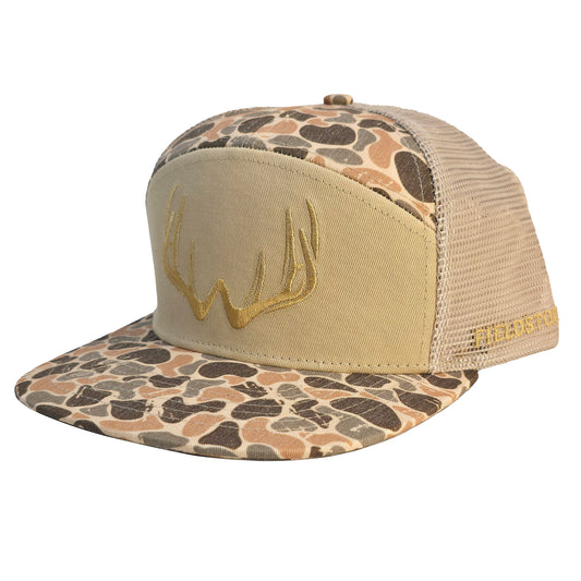 7 panel brown backwoods rack 3D puff logo | fieldstone