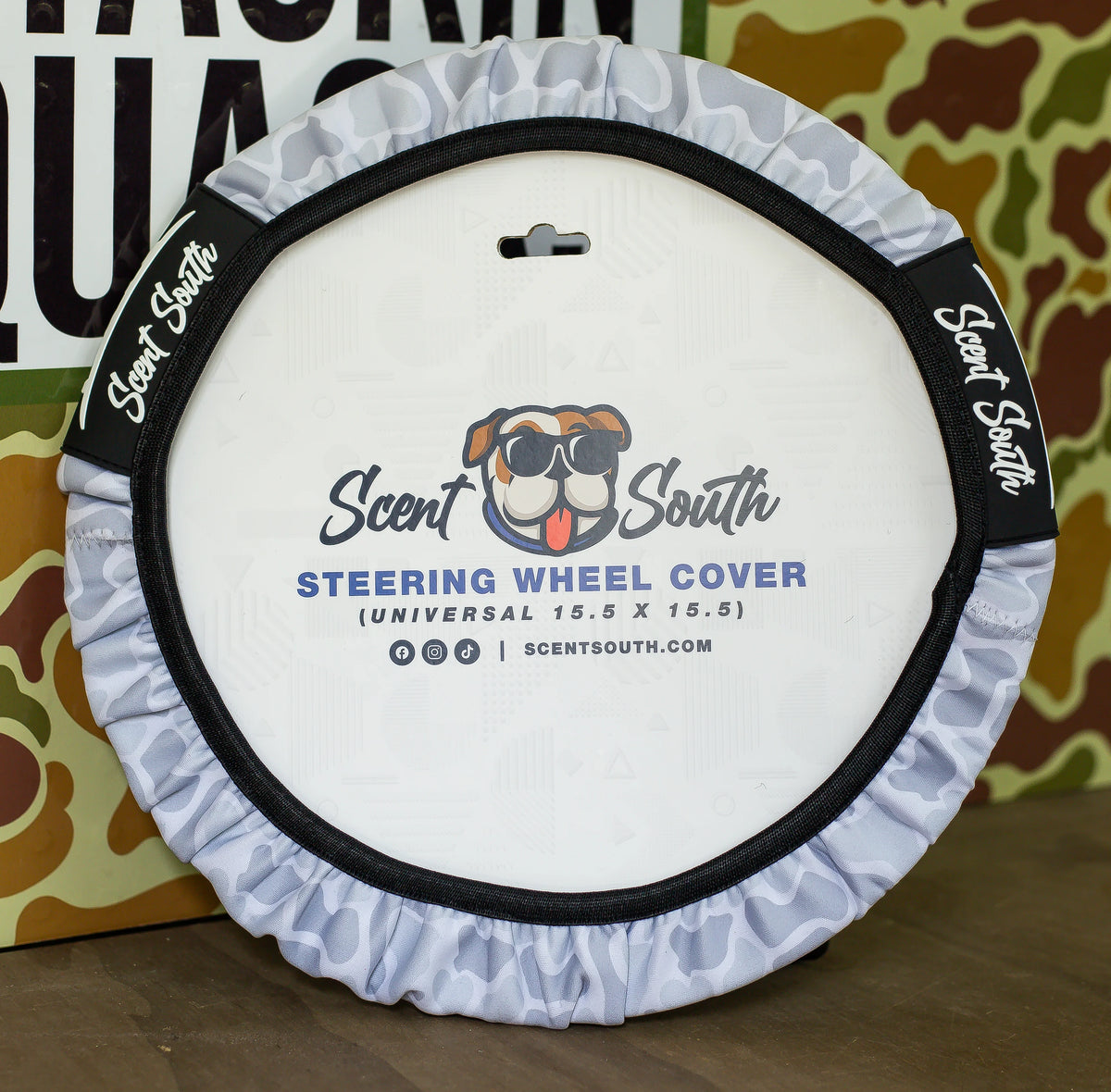 ice camo steering wheel cover | scent south