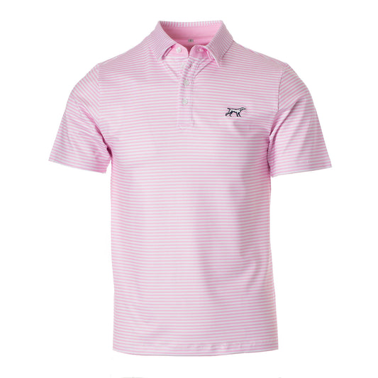 the marshall performance polo, pink + white | fieldstone