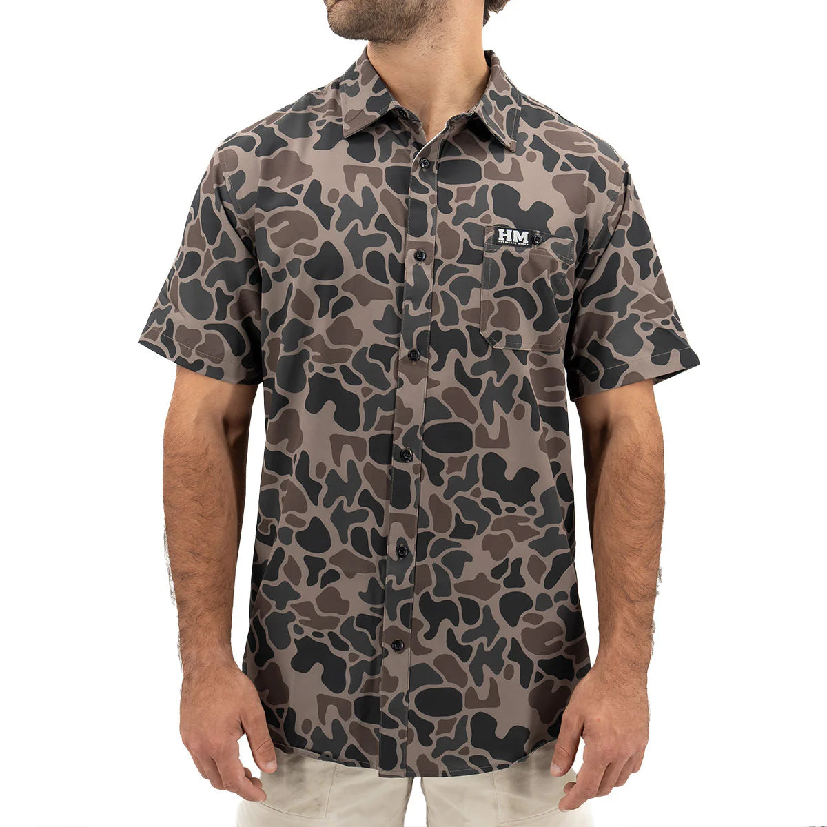 performance button-up, river camo | hurricane marsh