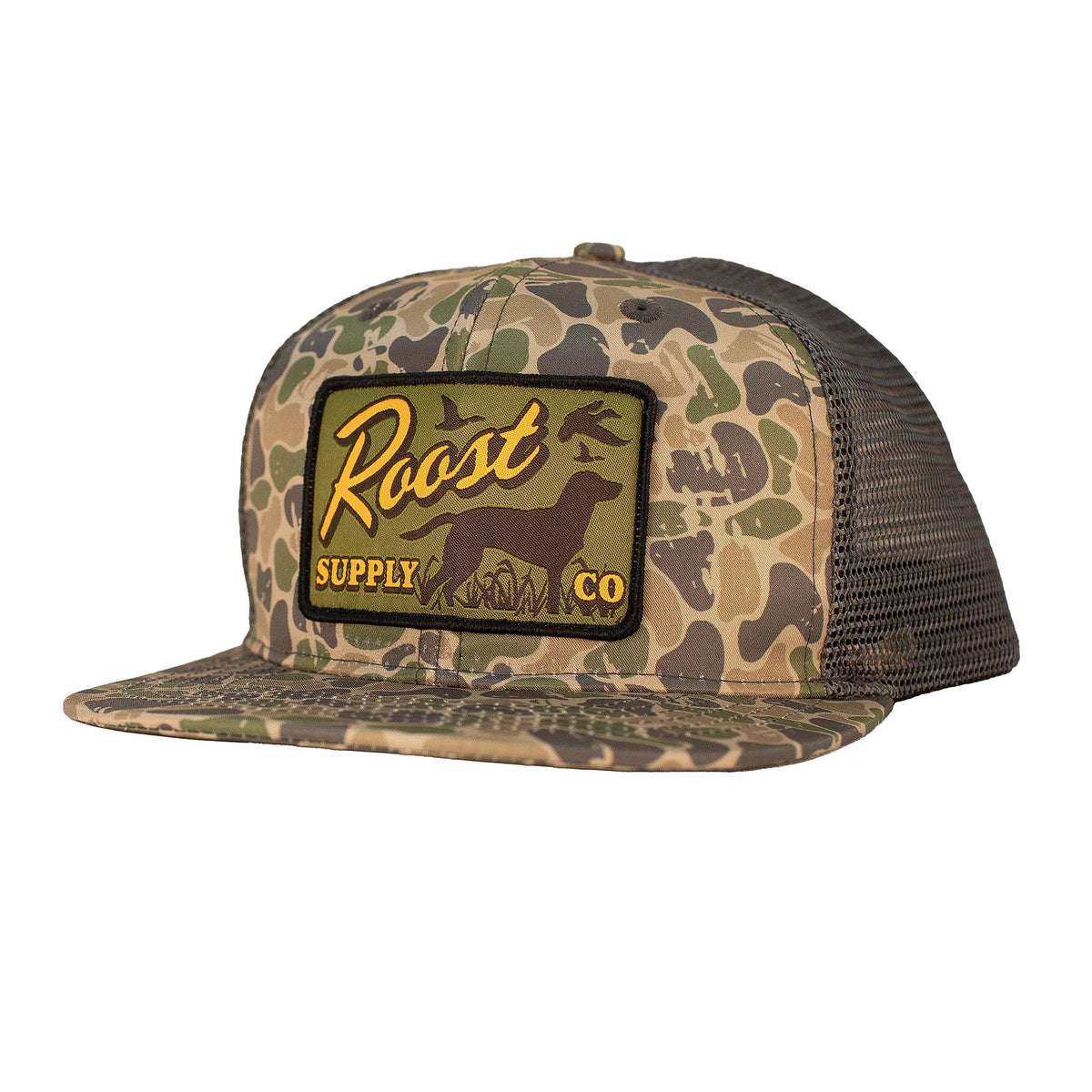 roost backwoods camo patch hat