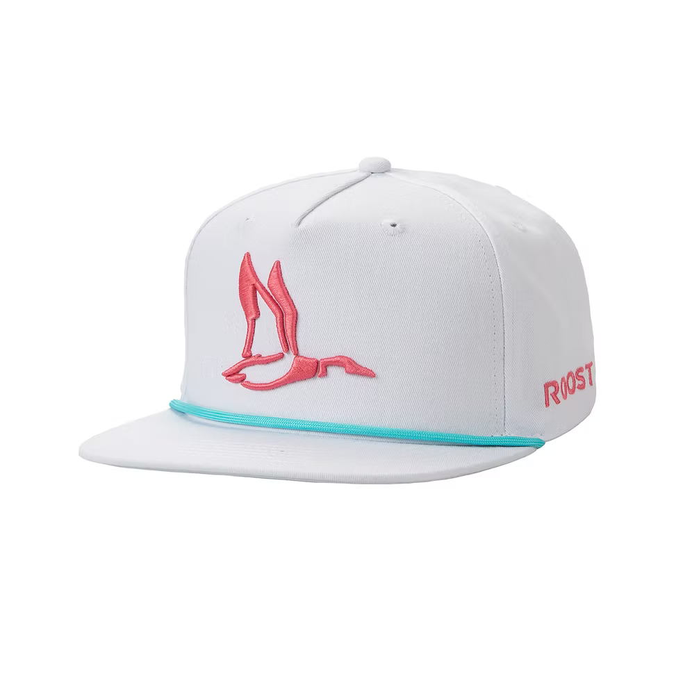 roost white w/ pink duck canvas rope hat