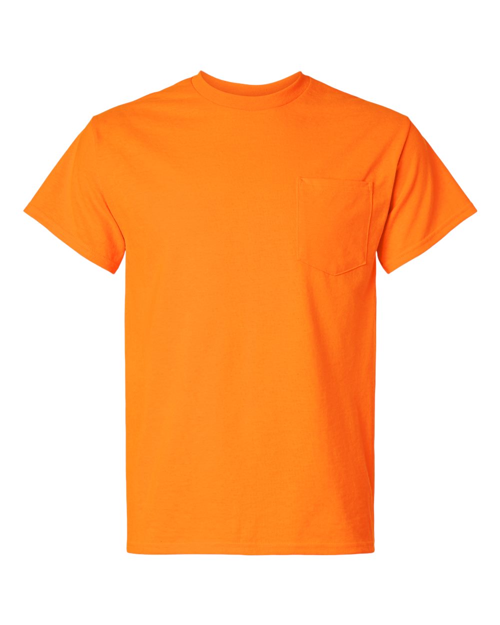 gildan pocket tee, safety orange