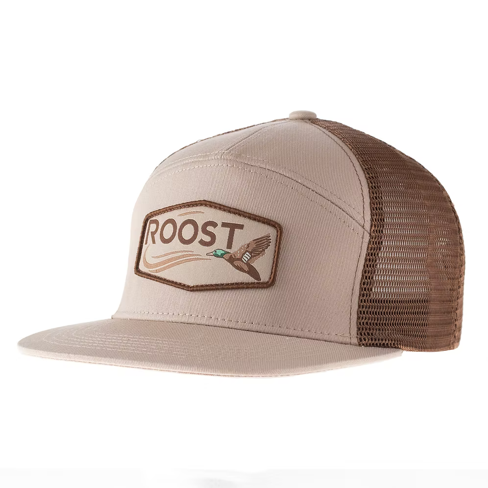 youth roost 7 panel logo patch hat